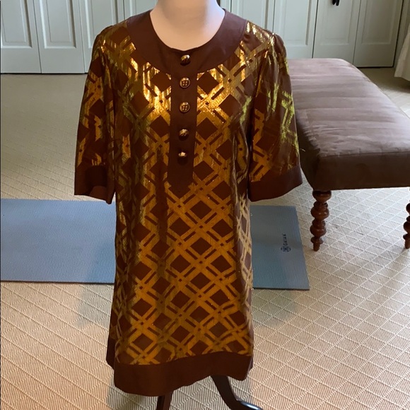 Marc by Marc Jacobs retro vintage brown and gold dress - Picture 5 of 7